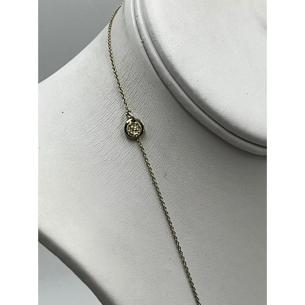 House of Harlow 1960 Off White Leather Round Sunburst Pendant Necklace